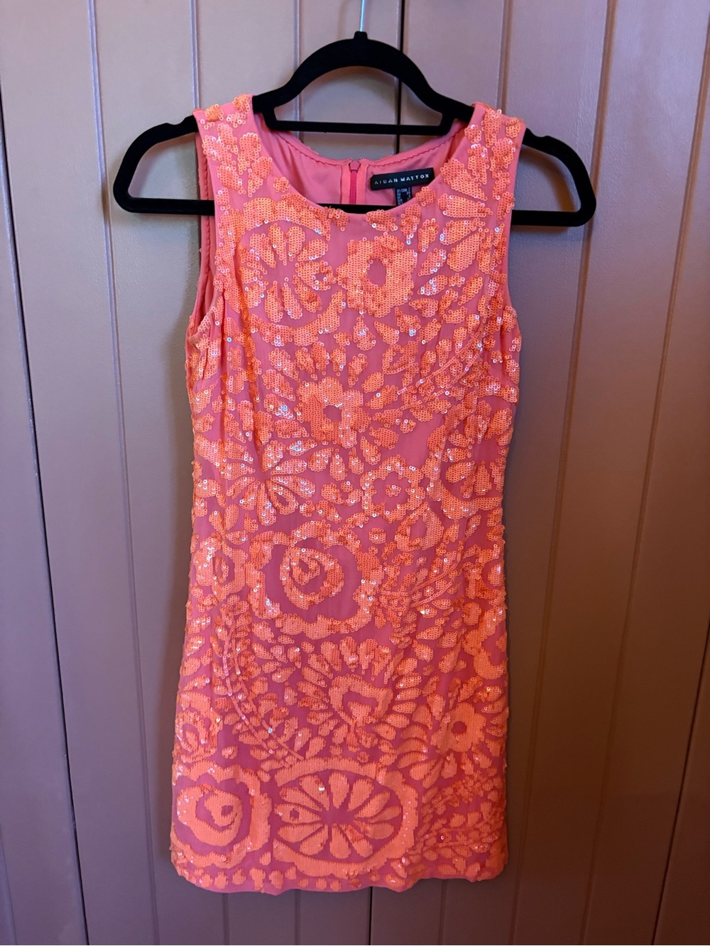 Retro Peach Sequin mini dress